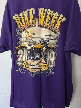 Bike Week Daytona Beach 2019 Purple Graphic T‑Shirt 2XL